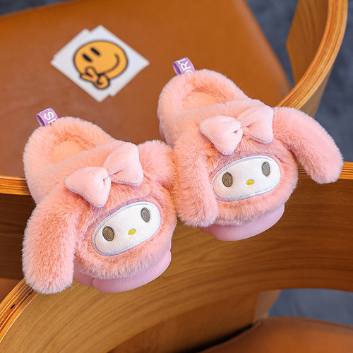 Cartoon Children's Cotton Slippers for Autumn and Winter - Cute and Parent-Child Home Slippers with Non-Slip and Warm Features for Older Children and Toddlers