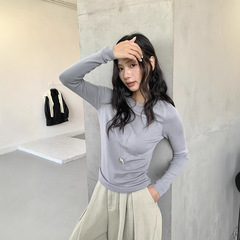 广州十三行2025秋韩风圆领软糯羊毛保暖亲肤修身显瘦毛衣女03085