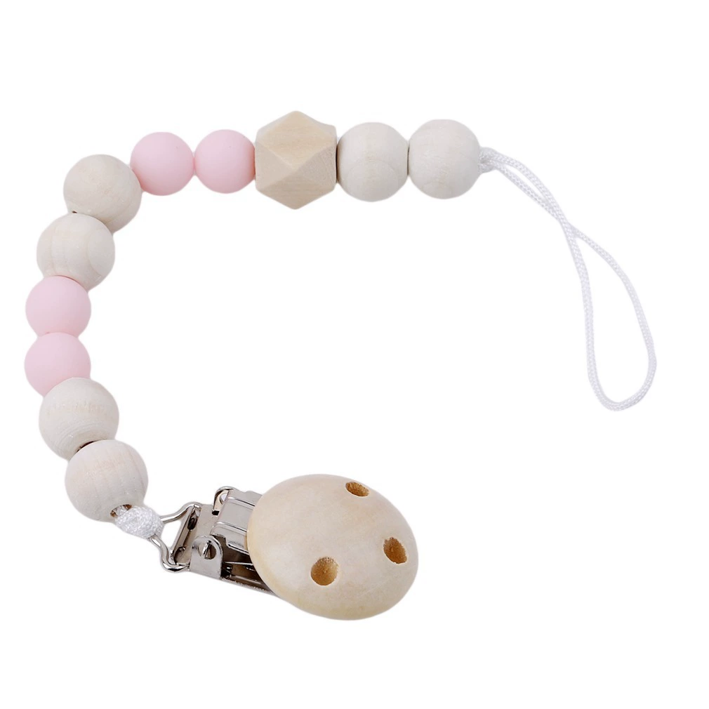Wooden children's pacifier, toy, chewy lanyard holder