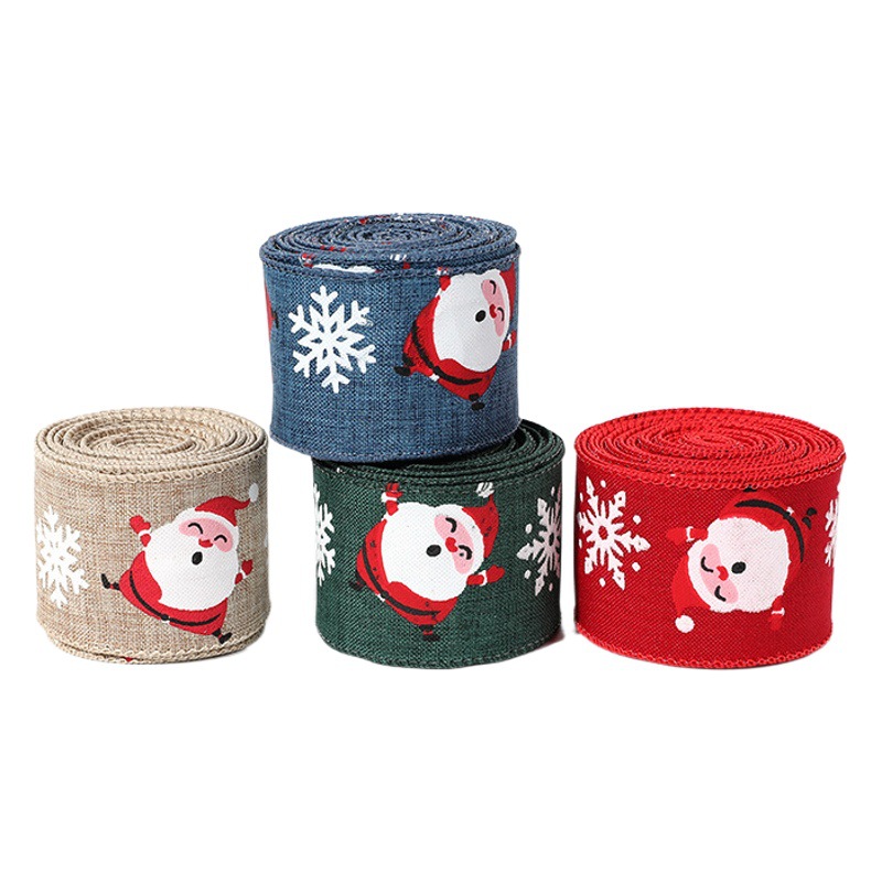 Cintas navideñas nuevas, cintas y cintas de satén, adornos para árboles de Navidad, lazos, suministros de decoración para crear ambiente, venta al por mayor