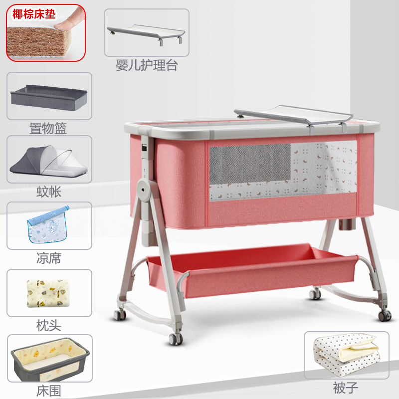 Cuna móvil Cuna portátil Cuna para bebé Cama plegable multifuncional bb Cama grande de costura para niños recién nacidos