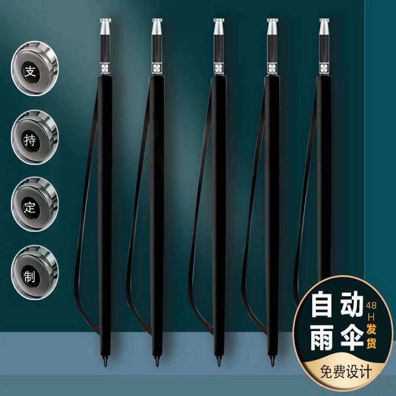 Автоматический зонт для гольфа с прямым стержнем, напечатанным логотипом, длинной ручкой, стильный ветроустойчивый деловой подарок, рекламный зонт оптом