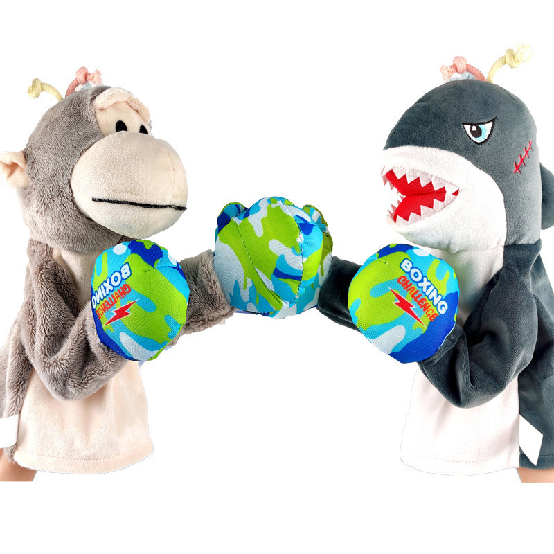 Cross-Border New Product: Shark Hand Puppet Boxing Fighting Toy, Parent-Child Interactive Educational Plush Toy