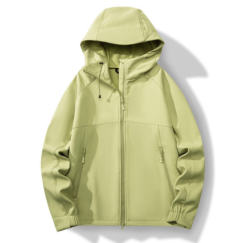 Spring and autumn hooded softshell jacket, available in both men's and women's styles, windproof and waterproof, suitable for outdoor activities, and currently on sale at department stores Spring and autumn hooded softshell jacket, available in both men's and women's styles, windproof and waterproof, suitable for outdoor activities, and currently on sale at department stores
