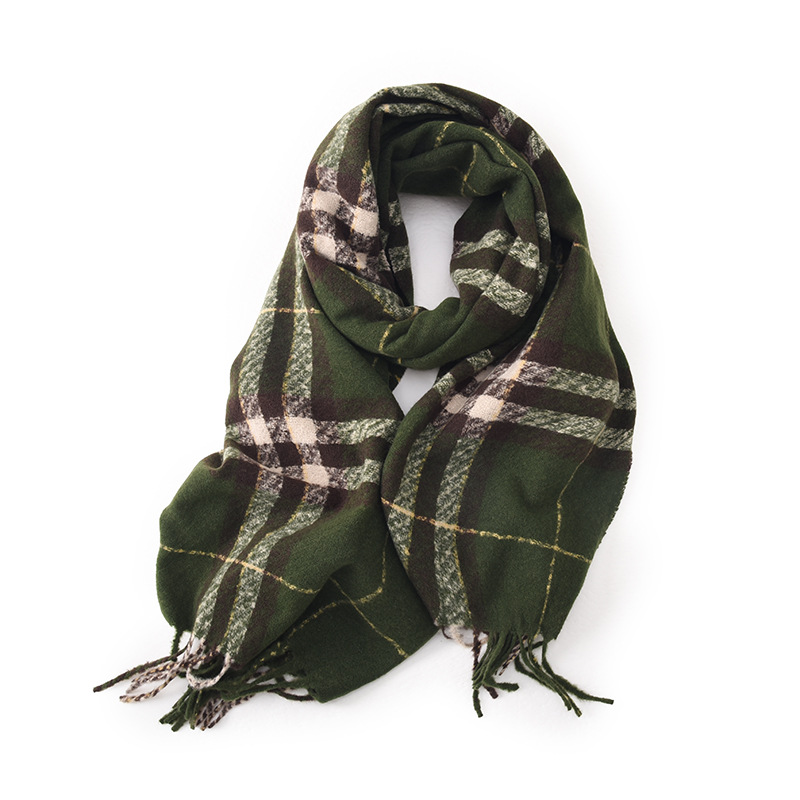 Écharpe pour femme 2024 Nouvelle écharpe tricotée chaude haut de gamme polyvalente double face automne/hiver pour étudiantes_voghion.com