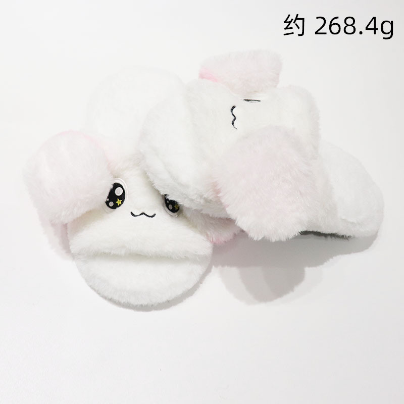 Zapatillas de orejas grandes, trapeador de algodón con orejas en movimiento, lindo perro de dibujos animados, todo incluido, cálido, antideslizante, zapatillas de lana, invierno