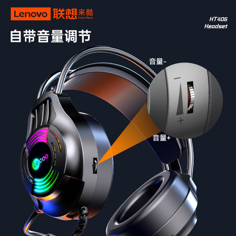 Suitable for Lenovo Laiku HT406 gaming headset, suitable for computer head-mounted e-sports games dedicated to noise reduction