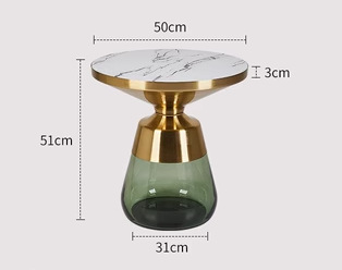 Champagne gold+olive green+white glass board (trumpet)