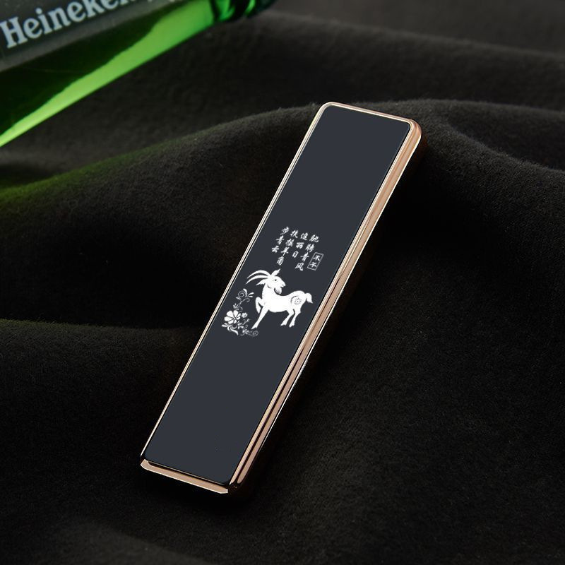 usb充电打火机创意迷你个性防风ins点烟器超薄便携金属电子点烟器|undefined