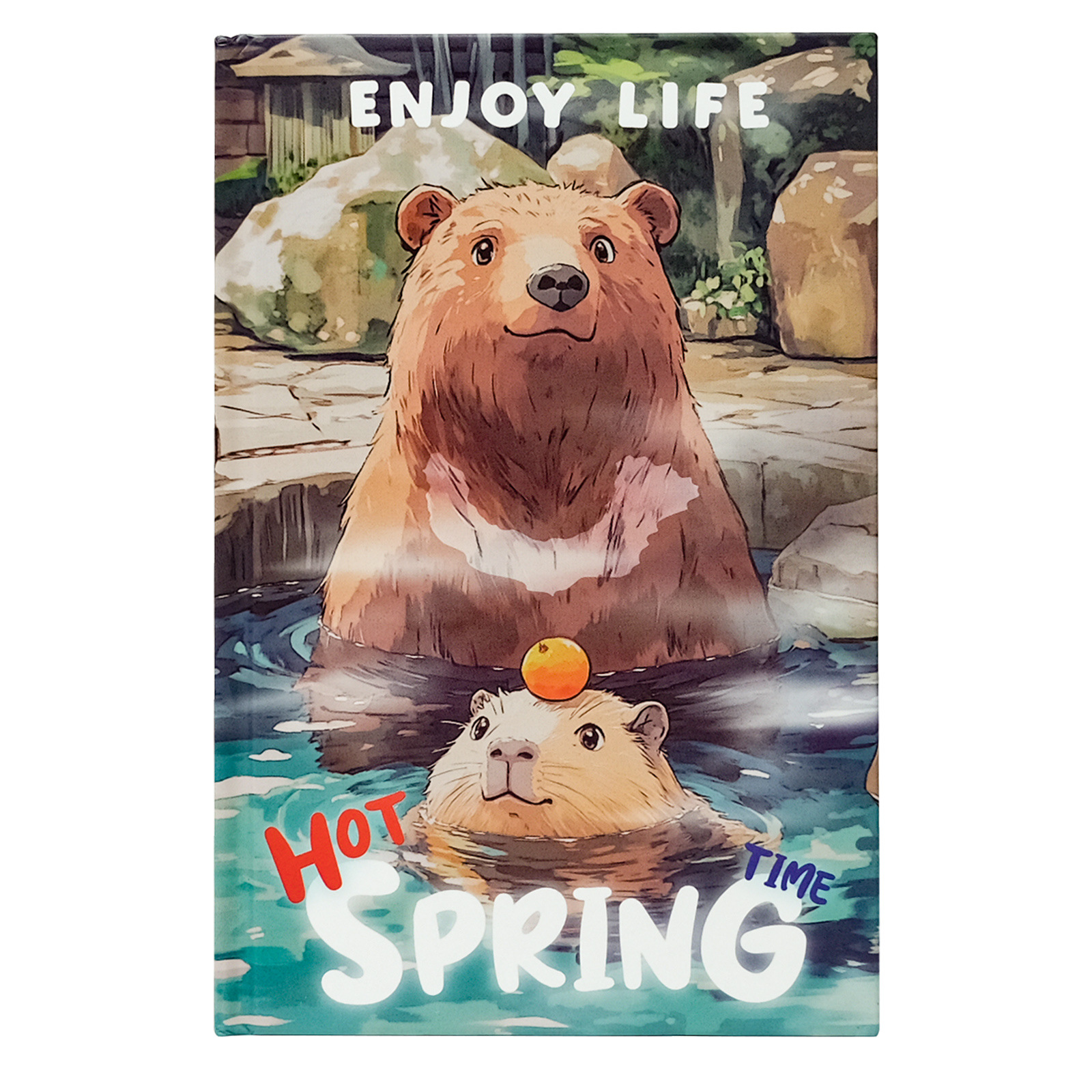 Capybara Diary Hardcover Notebook Hot Spring Theme Journal_voghion.com