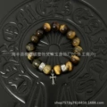 Tiger eye-three beads cross