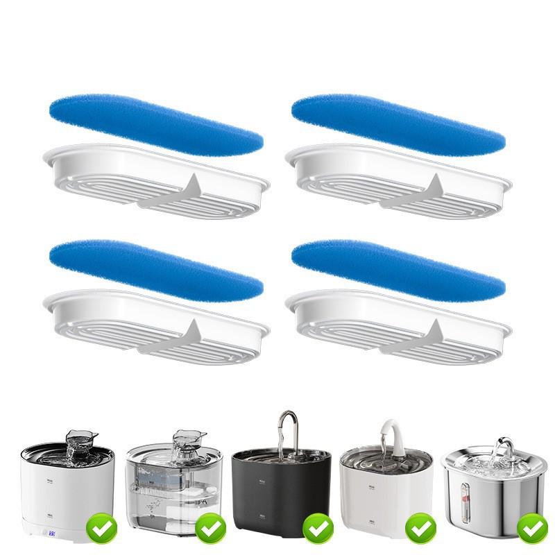 Filtros para bebedores de agua para mascotas adaptados a una variedad de bebedores de agua para gatos multifiltración de cabello de filtro de algodón carbón activado