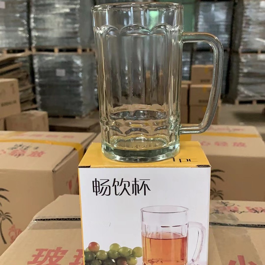 Taza de cerveza Vaso de vidrio grueso personalizado Gran capacidad Vidrio para el hogar Jugo Regalo Fábrica Vaso de cerveza Vaso de agua