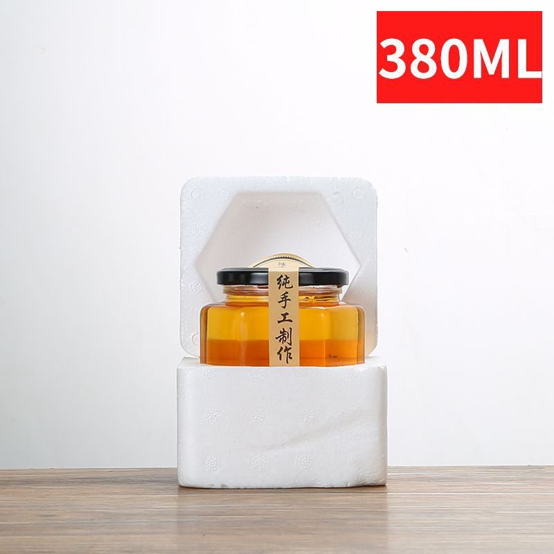 玻璃密封罐六棱玻璃瓶带盖蜂蜜辣椒果酱罐头六角小号空瓶子速卖通|undefined