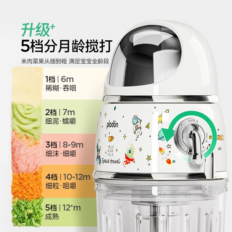 Plodon Food Supplement Machine Baby Food Processor Small Multi-Speed Puree Mixing Food Grinder