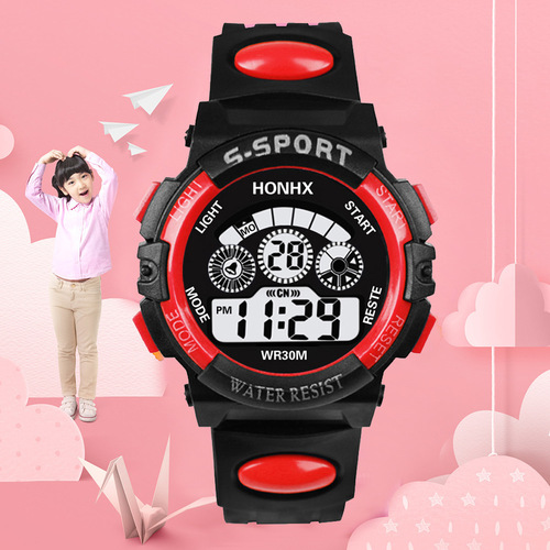 Children's Watch, Best Selling in Foreign Trade, Multifunctional, Night Light, Waterproof, Timing, Sports Fashion, Student Electronic Watch, Direct Manufacturer Sale