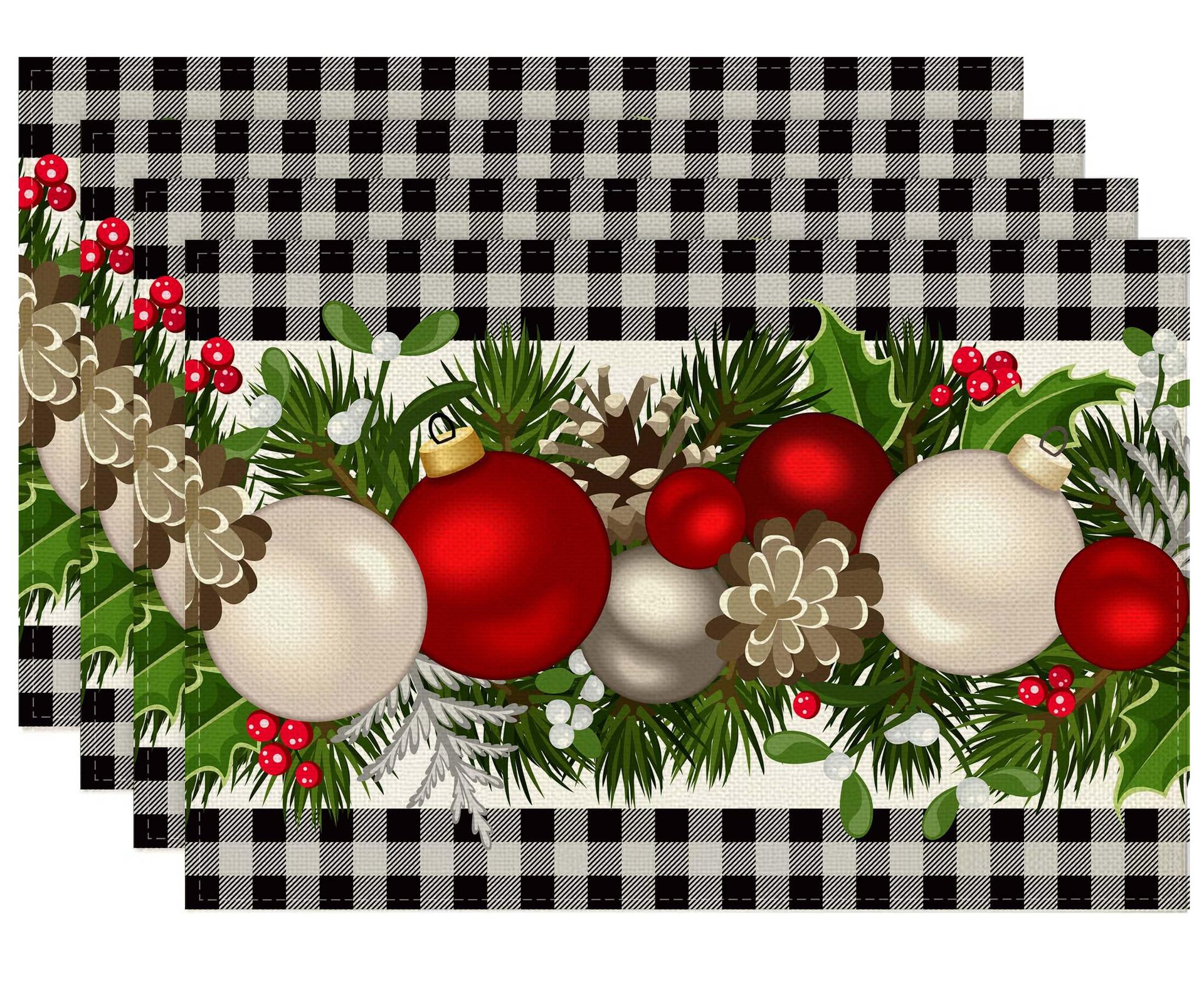 Mantel individual DE LINO DE NAVIDAD corredor de mesa campana a cuadros impreso Toalla de mesa estera lavada antideslizante aislamiento térmico decoración de vacaciones