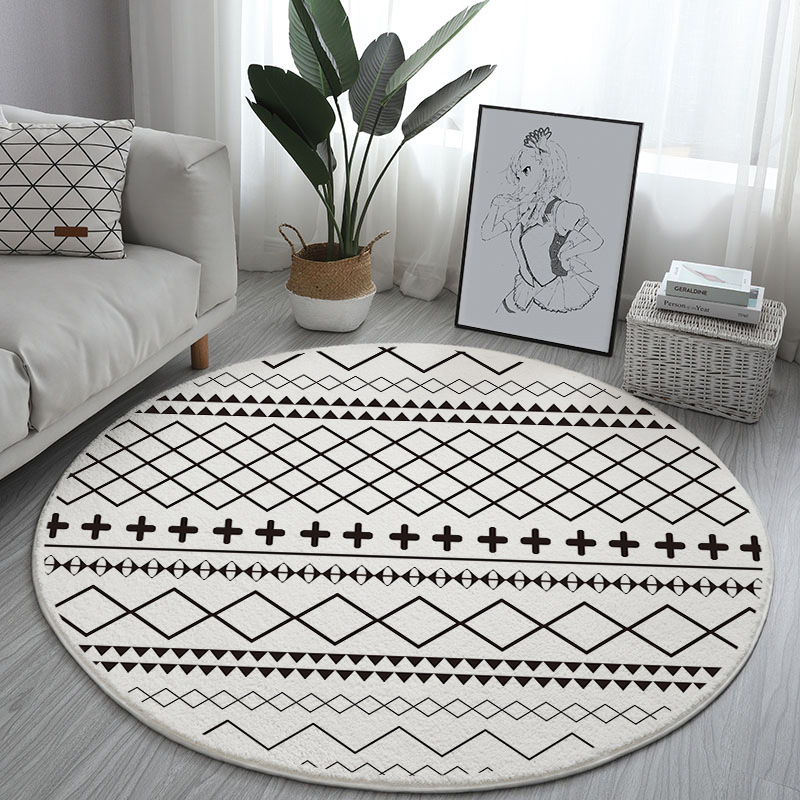 Alfombras de sala de estar moderna sofá alfombras dormitorio engrosado mantas de cama redondas antideslizantes almohadillas de asiento de mecedora casa fabricantes