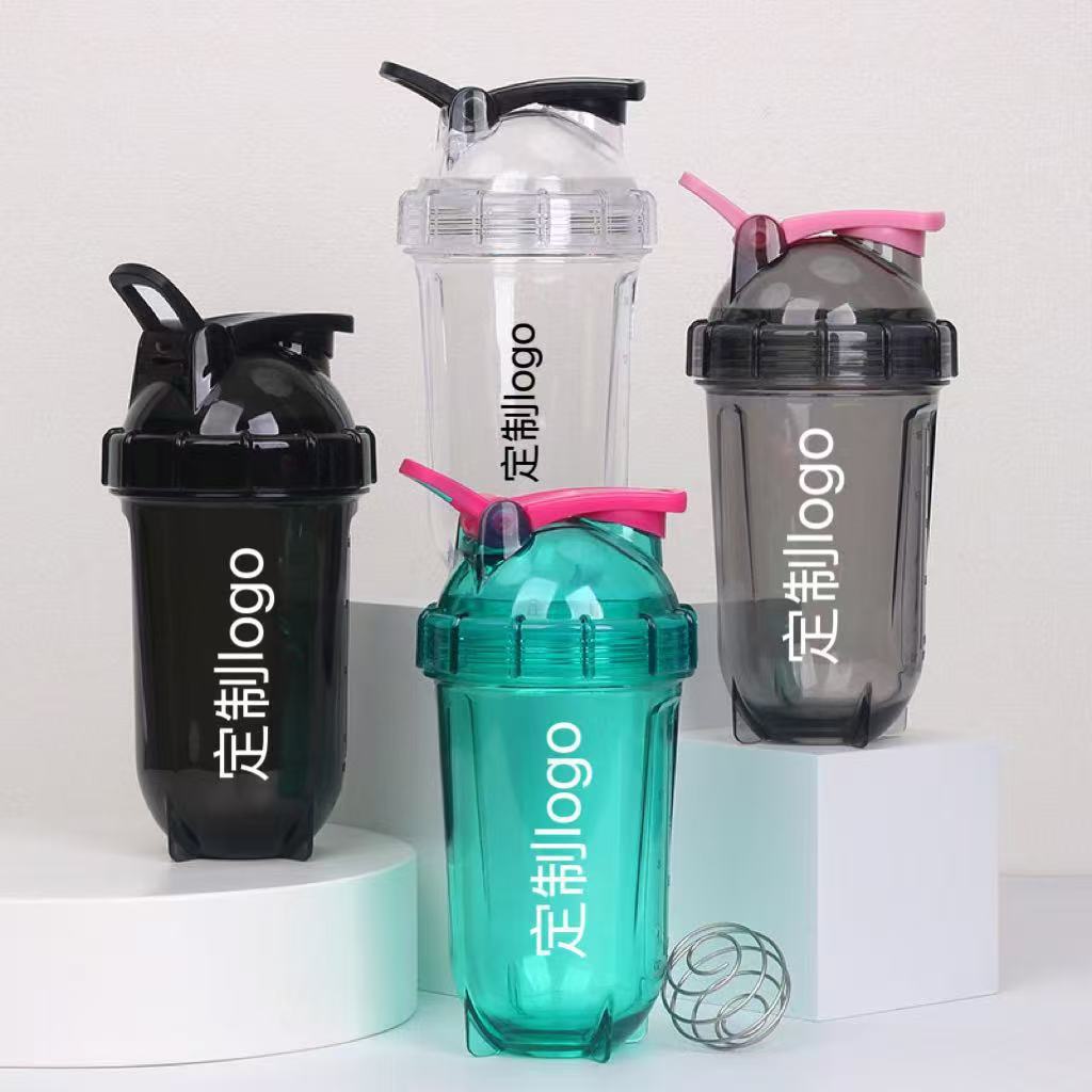 Fully Transparent Shaker Cup 500ml Banana Cup Milkshake Protein Powder Mixing Cup Fitness Sports Bottle Can Be Printed with Logo