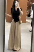 夏季短袖显瘦新款阔腿裤
