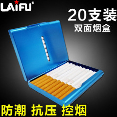 純正品来福846アルミ製超薄対開タバコ箱タバコクリップ20本入クリエイティブ金属たばこ箱男性プレゼント