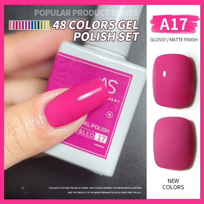 Una botella de pegamento de esmalte de uñas de un color 2022 nuevo verano popular 48-color Pequeño conjunto para el salón de uñas traje completo
