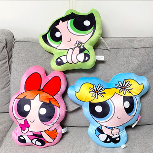 Authentic Powerpuff Girls Stuffed Pillow Home Flower Toy Doll Sofa Bedroom Cushion Pillow Couple Gift