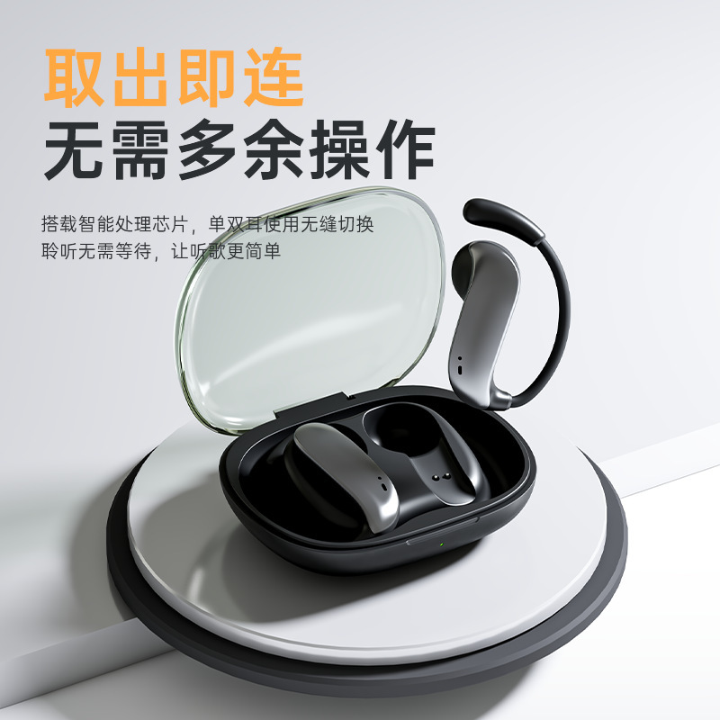2025新款n71跨境挂耳式耳机智能运动透明款蓝牙耳机手机平板通用|undefined