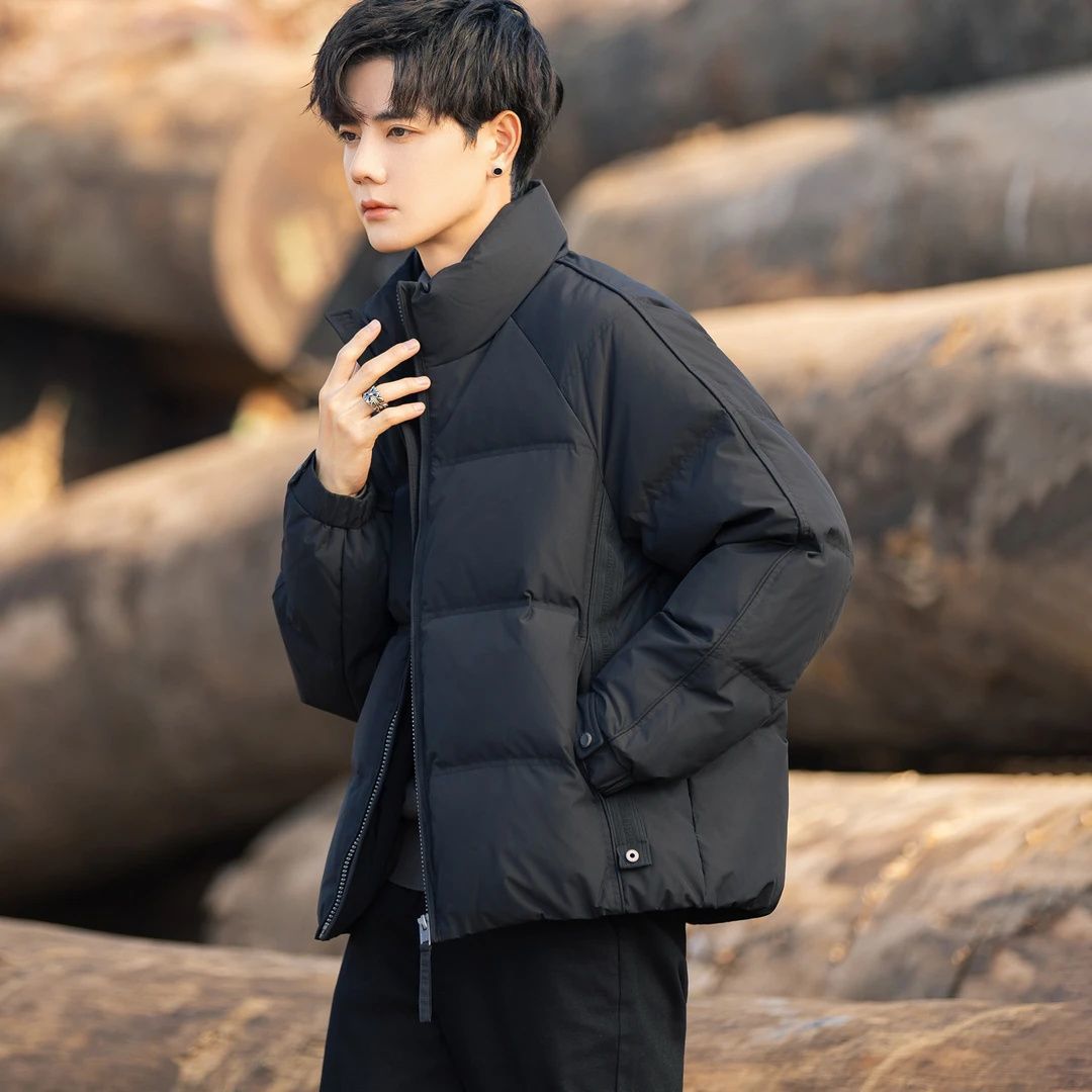 New National Standard down Jacket Men's Winter Cold-Proof Warm Jacket Pure Color Simple Versatile Casual High-Quality Cold-Proof Jacket