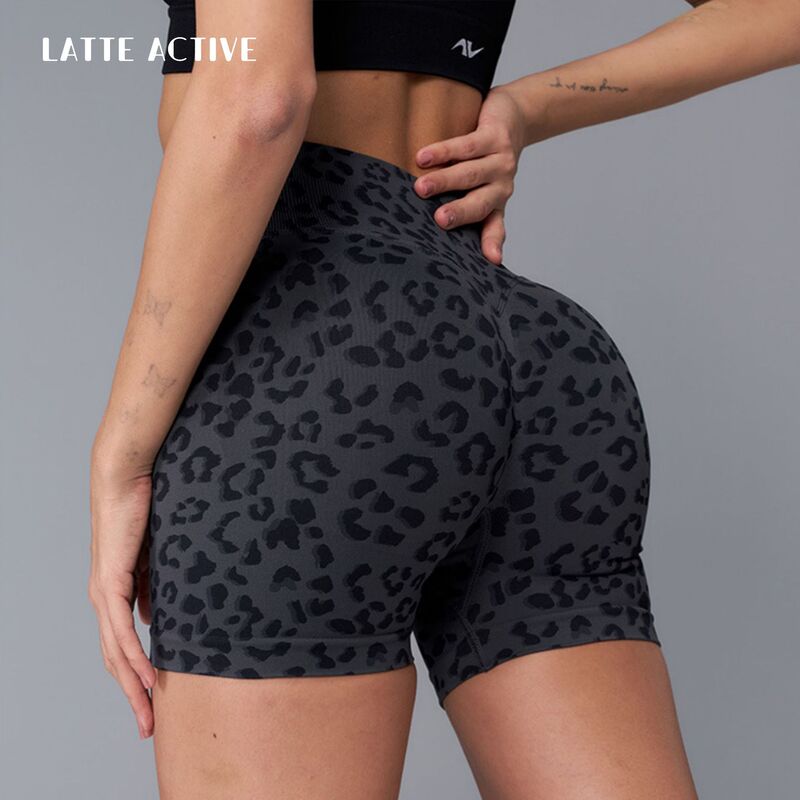 Cross-Border European and American High-Waisted Leopard Print Butt-Lifting Tummy Control Yoga Shorts for Women, Seamless Three-Quarter Fitness Pants, Breathable Sports Wear Cross-Border European and American High-Waisted Leopard Print Butt-Lifting Tummy Control Yoga Shorts for Women, Seamless Three-Quarter Fitness Pants, Breathable Sports Wear