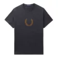Dark Gray Gold Print