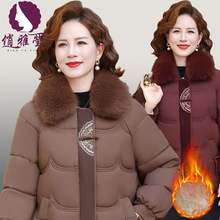 新中式秋冬季时尚保暖小棉袄洋气中年妈妈装刺绣棉服外套短款棉衣