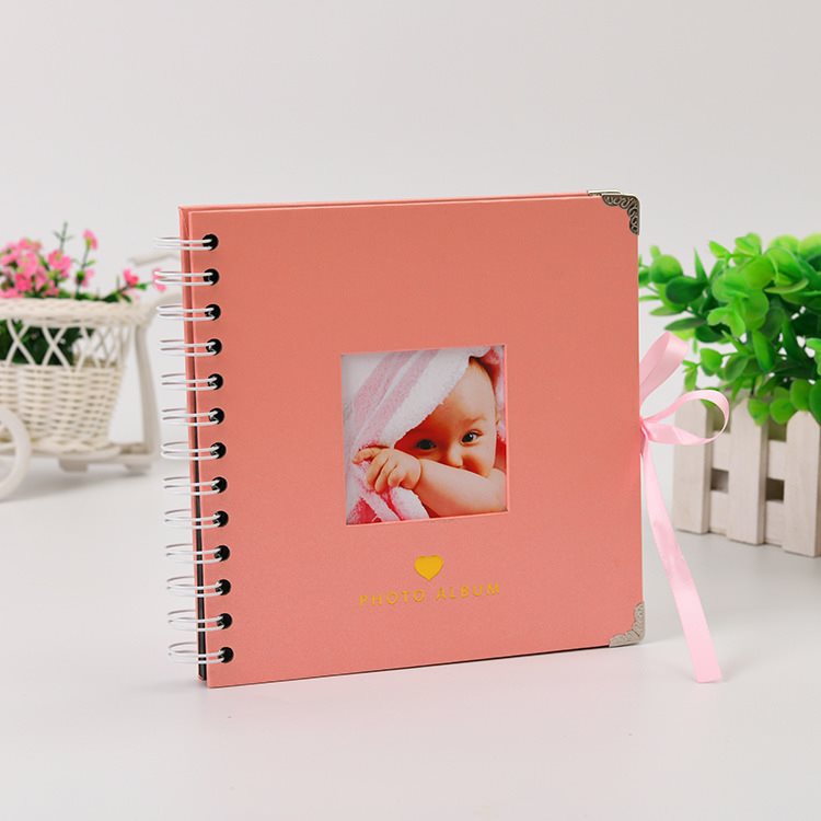 20 pages/30 pages 6 inch diy window opening baby growth photo album corner bow birthday party photo scrapbook