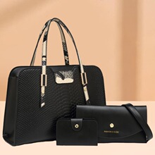 handbags女包2026新款多件套压纹女包单肩斜跨手提子母包外贸女包