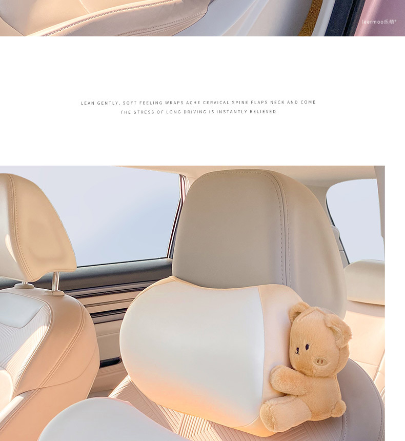 Car headrest neck pillow Four Seasons Universal driving pillow car pillow a pair of car waist support memory foam cute