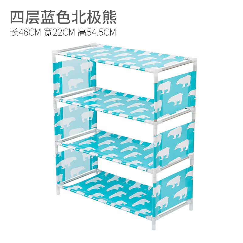 Zapatero de tela multifuncional a prueba de polvo, dormitorio de estudiantes, ensamble de tela no tejida gruesa, zapatero simple, estante plegable