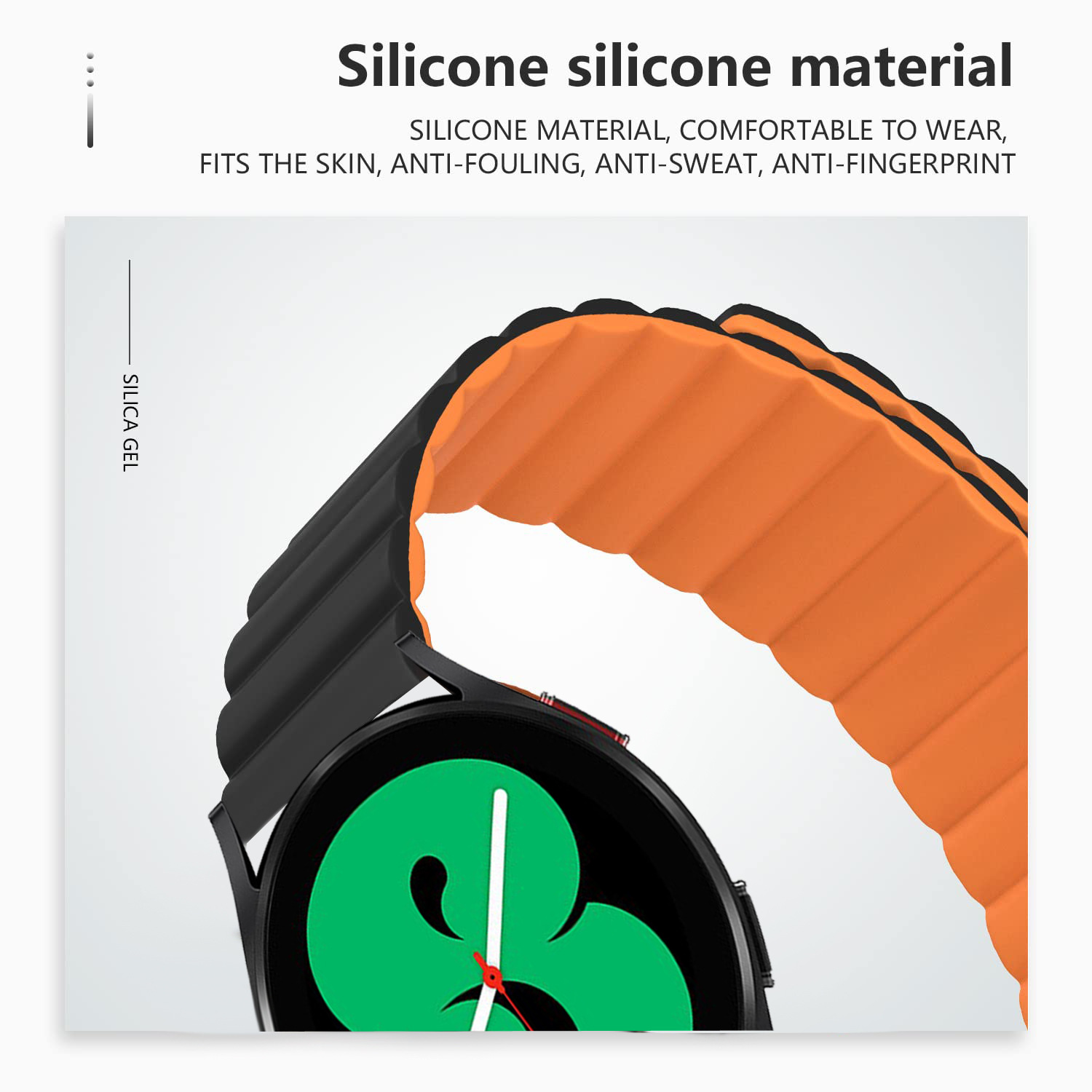 Nueva correa de cadena de silicona magnética para Samsung watt4, Huawei GT2 20mm 22mm