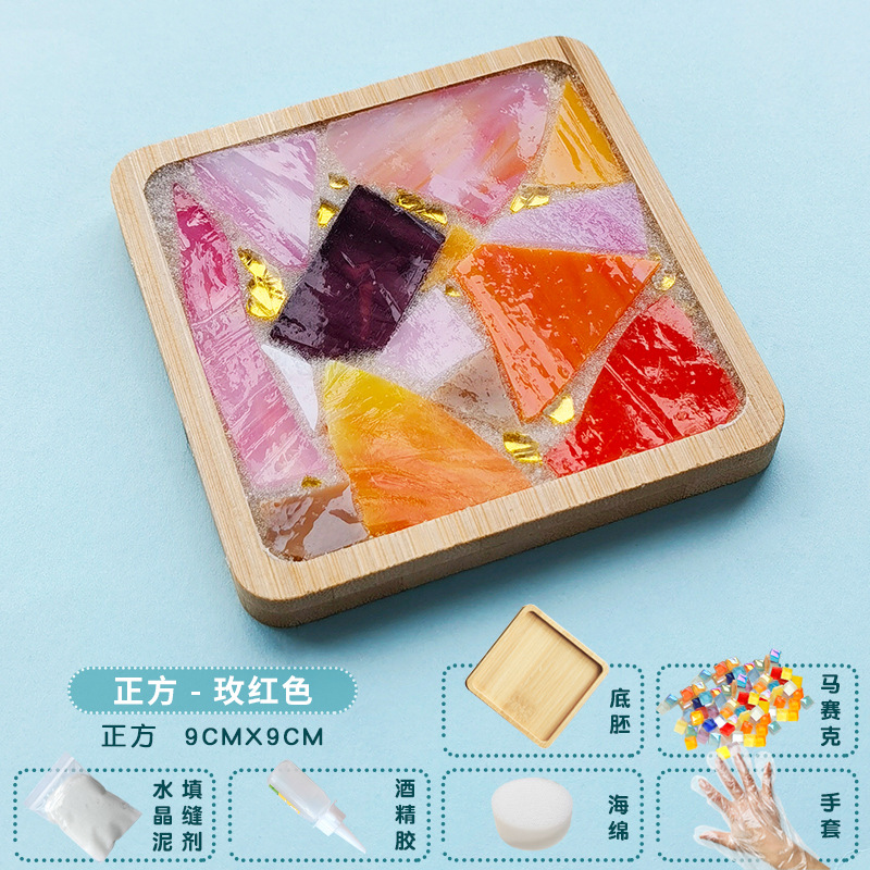 Nuevo producto bricolaje hecho a mano posavasos paquete de material mosaico padre-hijo creativo jardín de infantes pequeño regalo al por mayor juguetes educativos