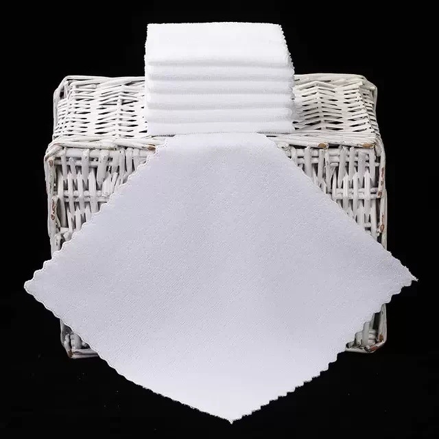 Small Towel Disposable Cleaning White Square Towel Restaurant Hotel Hand Towel Multifunctional Dish Towel Napkin Hot Compress Mouth Wipe