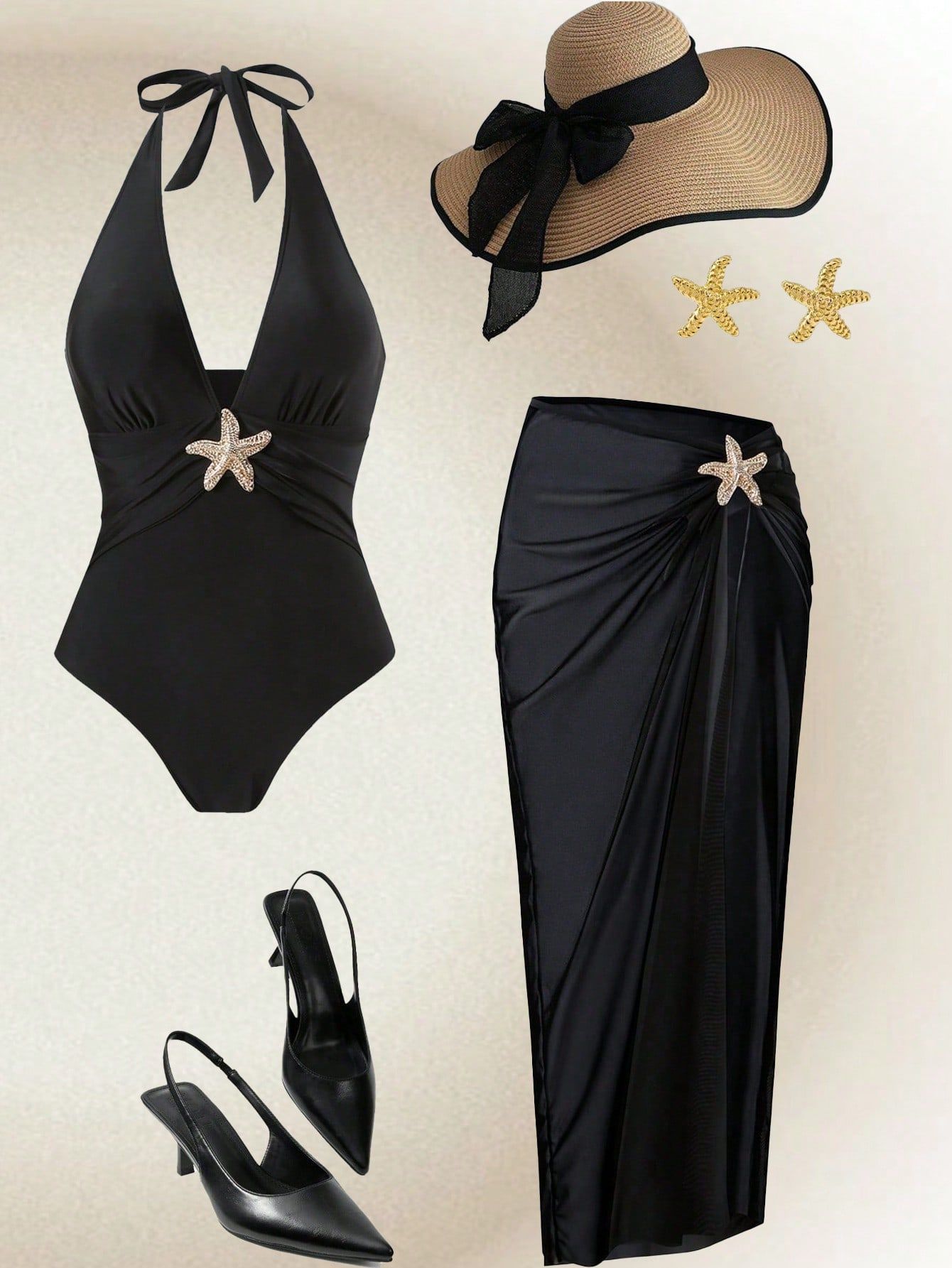Spot comercio exterior AliExpress vestido de playa sexy transfronterizo profundo V traje de baño de una pieza de dos piezas 2025 traje de baño caliente