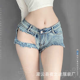 夜之迷性感情趣内衣女免脱牛仔短裤火辣诱惑床上调情制服睡衣8033