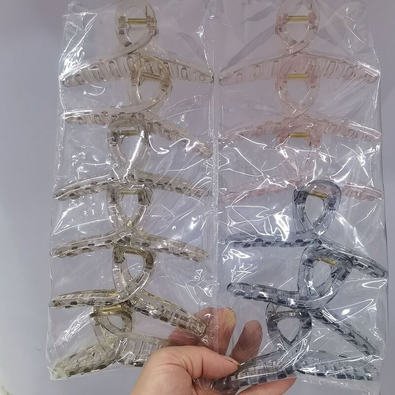韓国版の女性用大型ハイエンドシャーククリップ、後頭部用ゼリーカラーのネットセレブヘアクリップ卸売|undefined