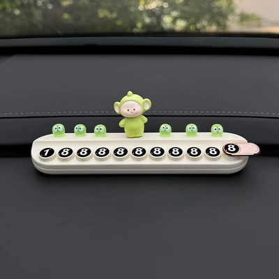 Phone Plate, Car Ornaments and – Nömrəli dayanma kartı - green-baby-6-little-green-off-white-stop-sign-free-aromatherapy-stick
