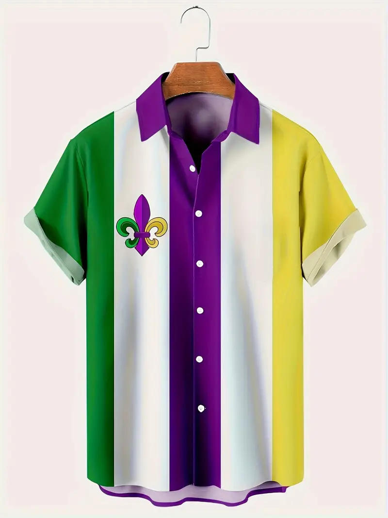 2024 verano nuevo estilo personalidad moda casual todo fósforo fresco y guapo letras camisa de manga corta a rayas MB1