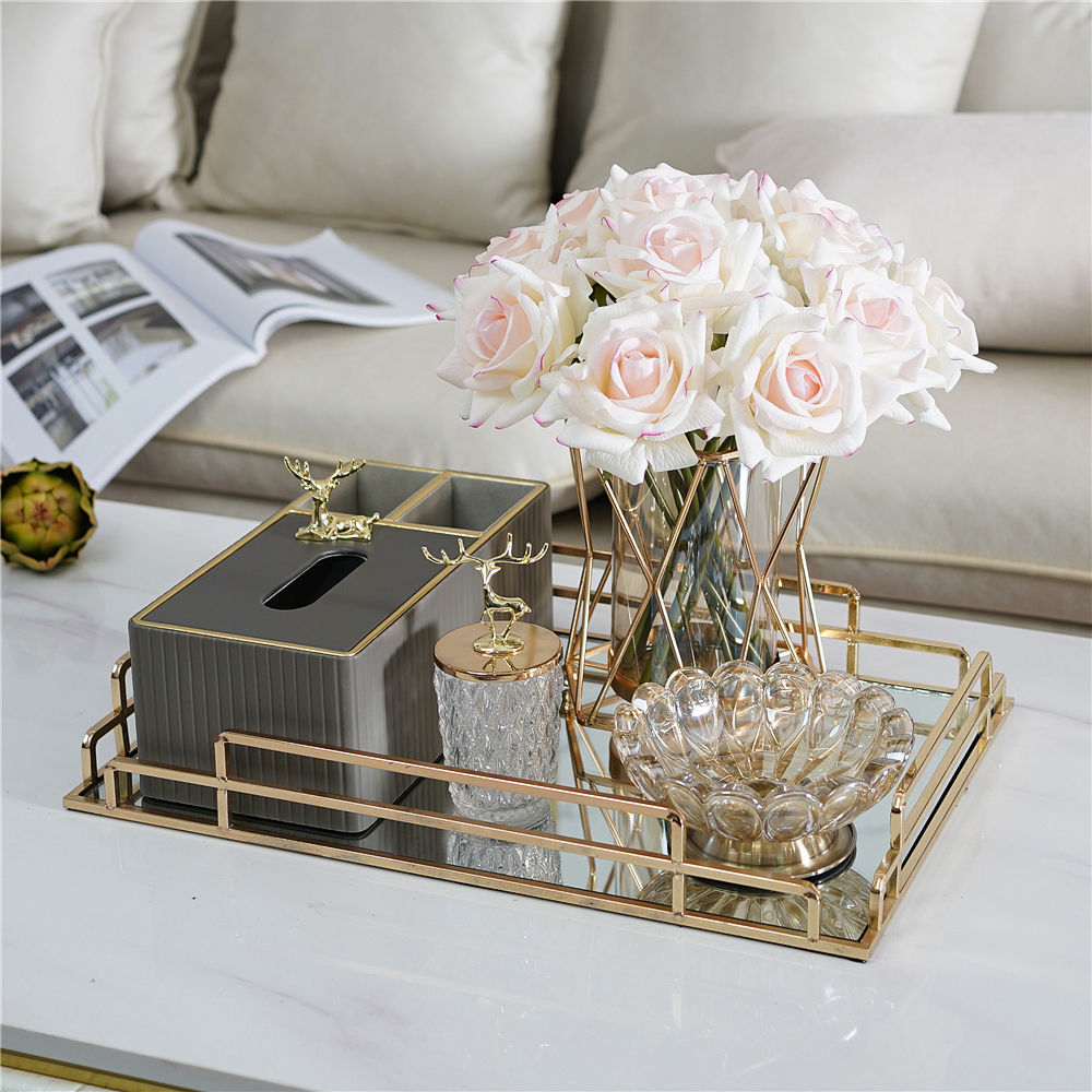 北欧家用装饰纸巾盒轻奢茶几收纳盒套装客厅餐桌多功能收纳纸抽盒