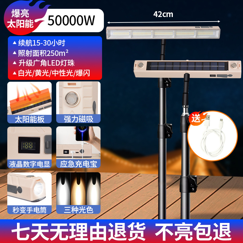Iluminación de carga LED transfronteriza puestos de mercado nocturno luz de emergencia de corte de energía doméstica tubo de carga de camping de succión magnética inalámbrica