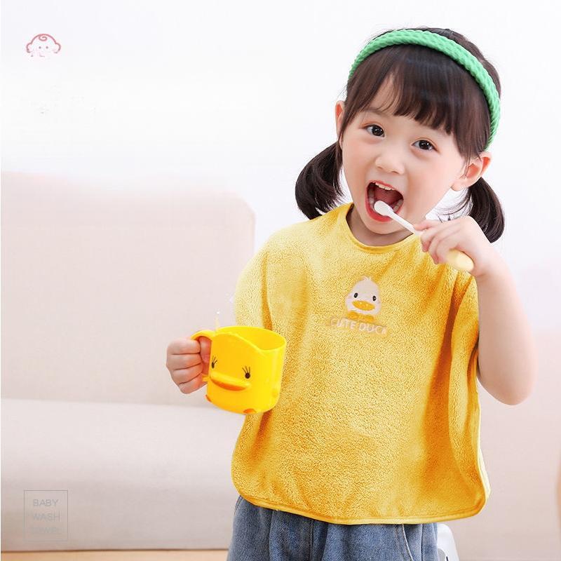 Children's toothbrushing and washing towel, face towel, waterproof back, baby towel, multi-functional bib that prevents clothes from getting wet Children's toothbrushing and washing towel, face towel, waterproof back, baby towel, multi-functional bib that prevents clothes from getting wet