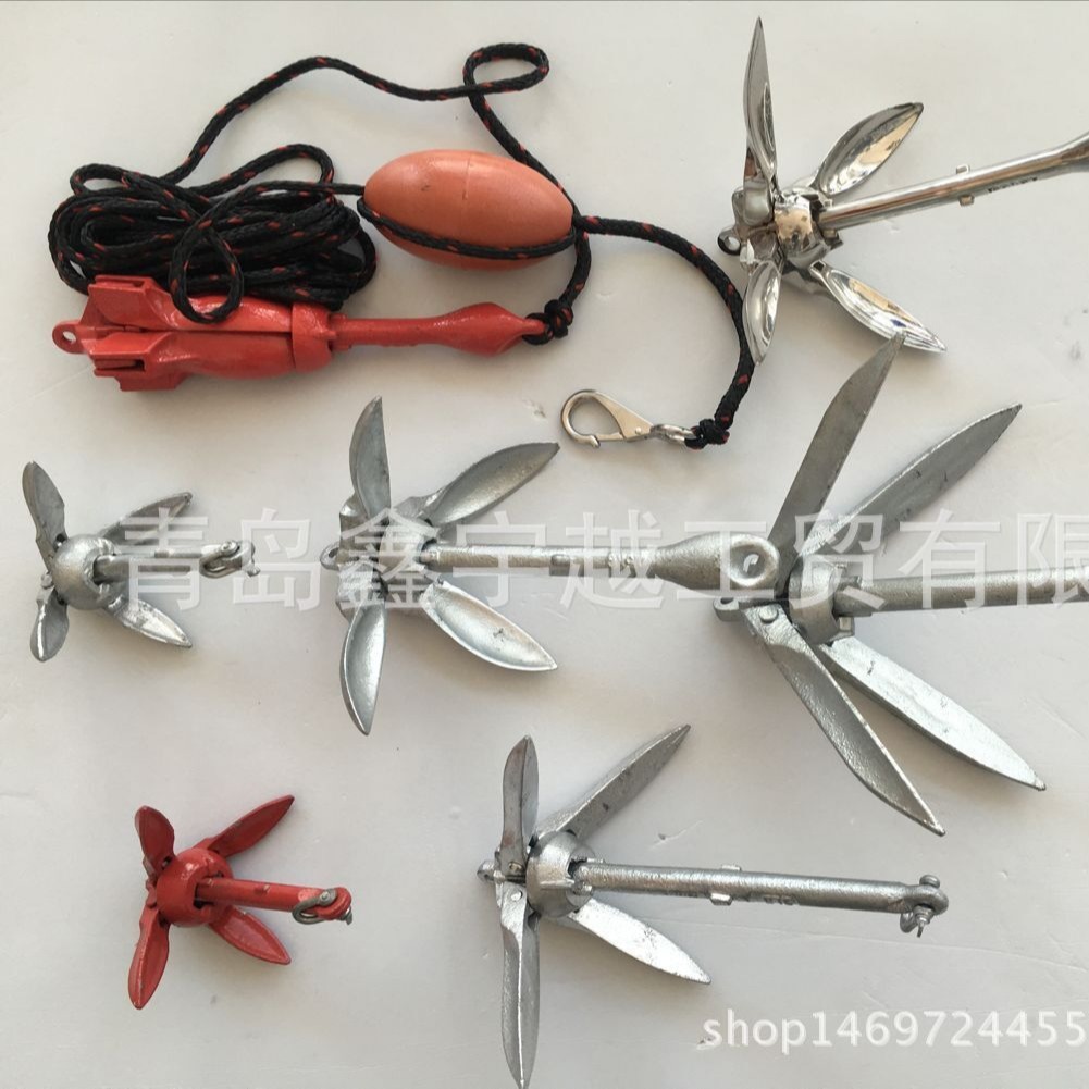 供应出口优质热镀锌 热浸锌 折叠锚 伞形锚 船锚组合 四爪锚