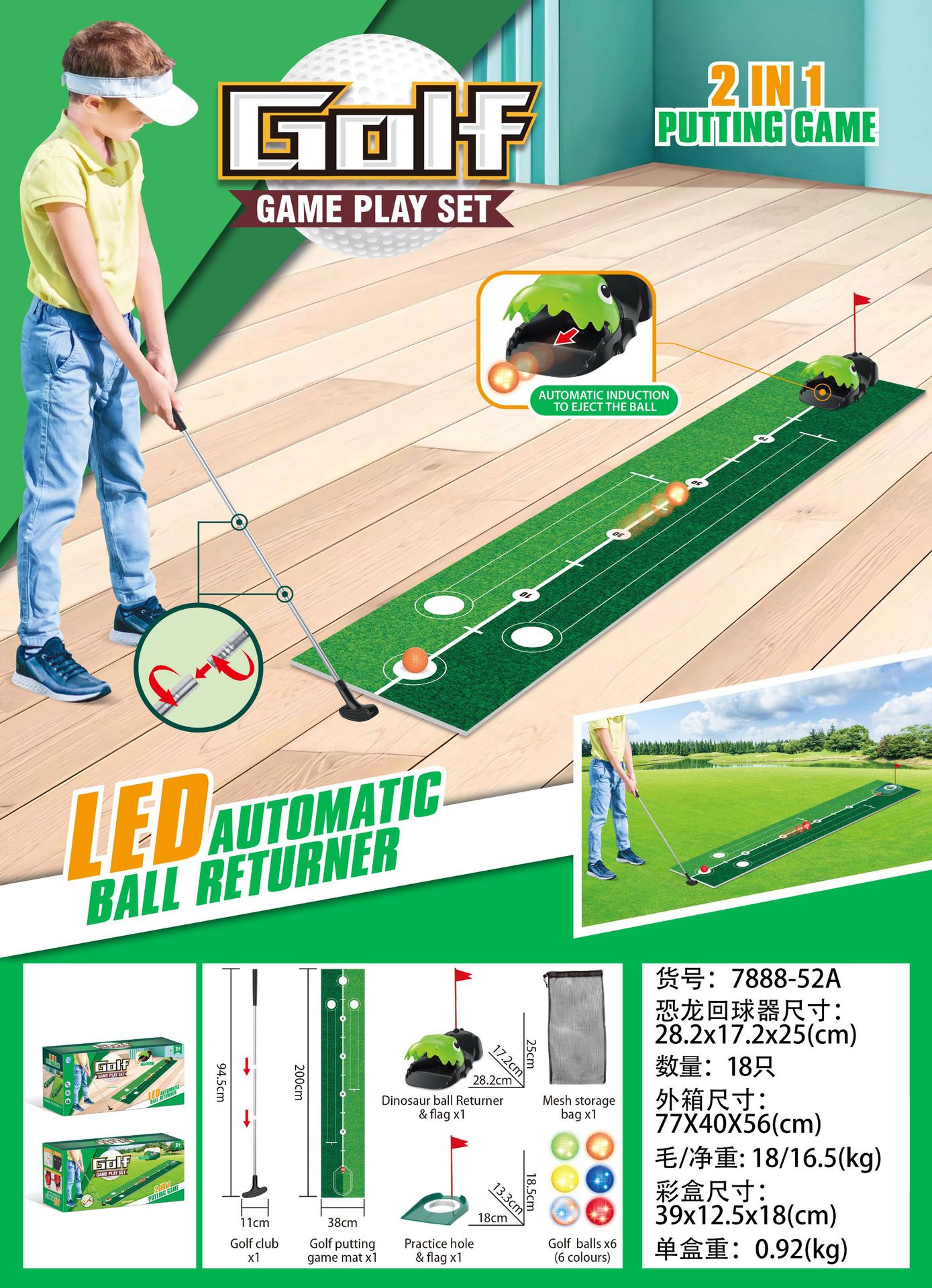 Fabricante de origen 40 juegos de alfombrillas de golf, práctica de objetivos para interiores y exteriores, juguetes deportivos de golf de ocio