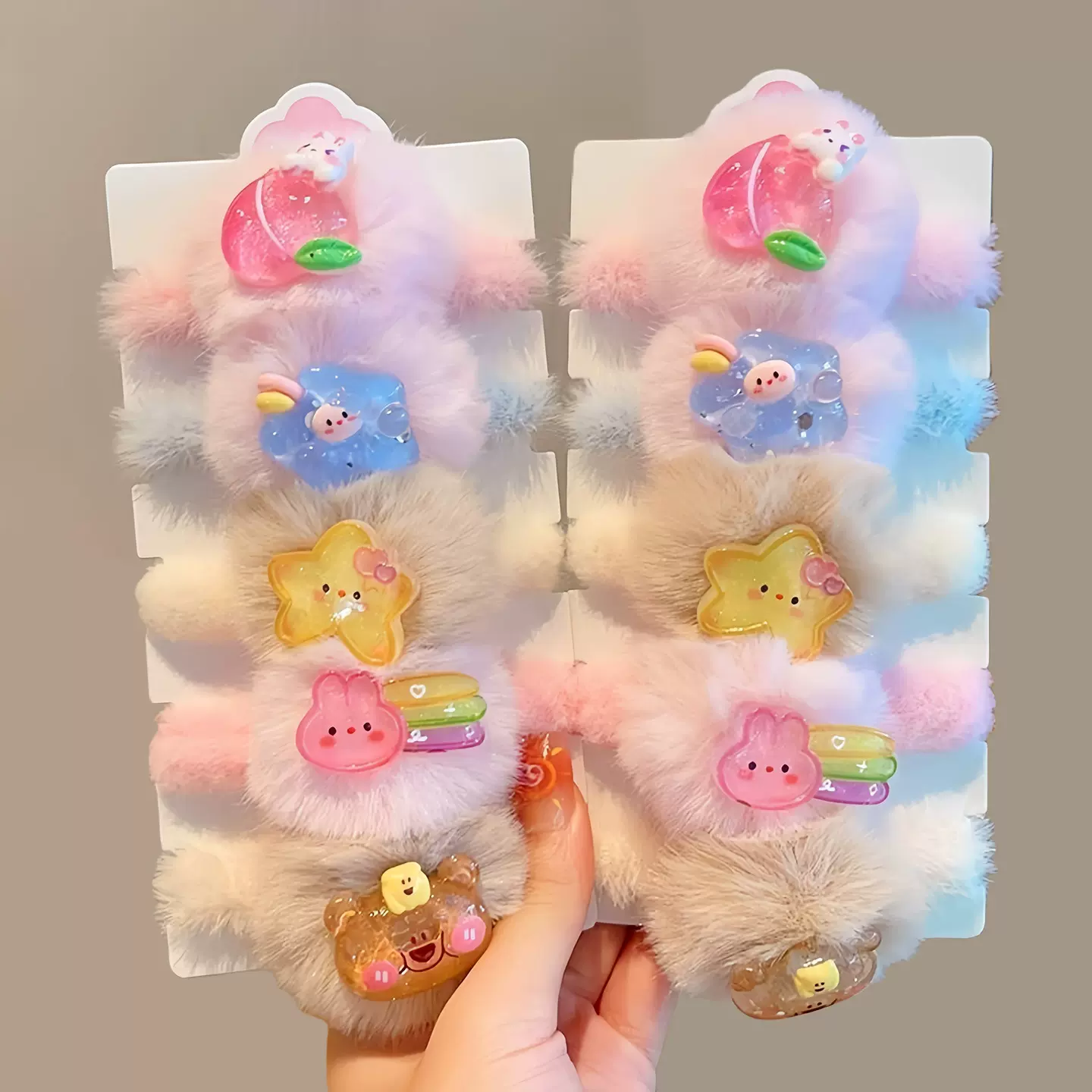 儿童毛绒发圈女童秋冬新款高弹力加粗不伤发头绳女孩百搭马尾头饰